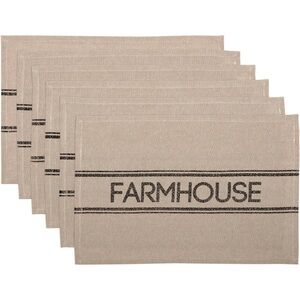 Farmhouse Tan Placemats Set of 6
